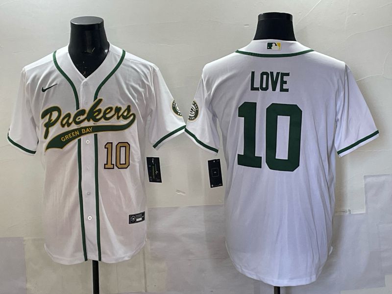 Men 2025 Green Bay Packers #10 Love white Joint Name Nike Limited NFL Jersey style 004->green bay packers->NFL Jersey